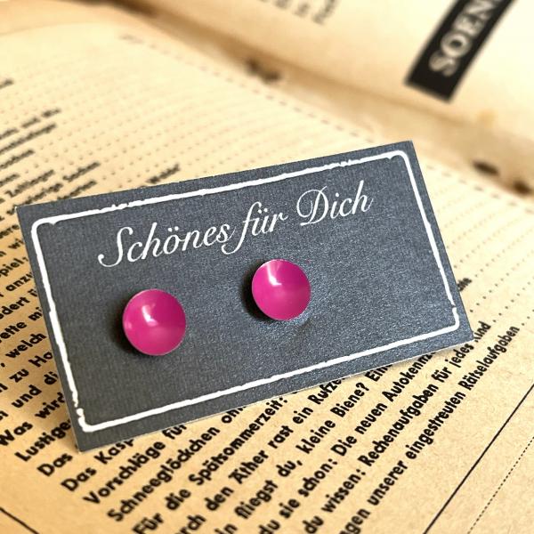 Lack Ohrstecker in neon violett