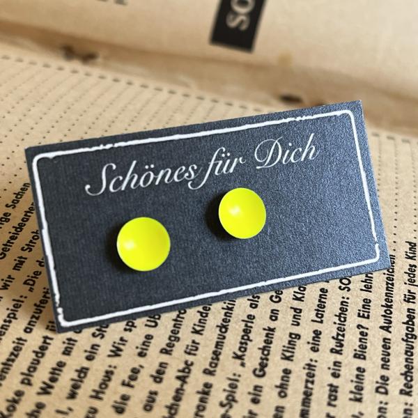 Lack Ohrstecker in neon gelb