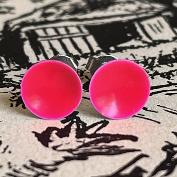 Lack Ohrstecker in neon pink