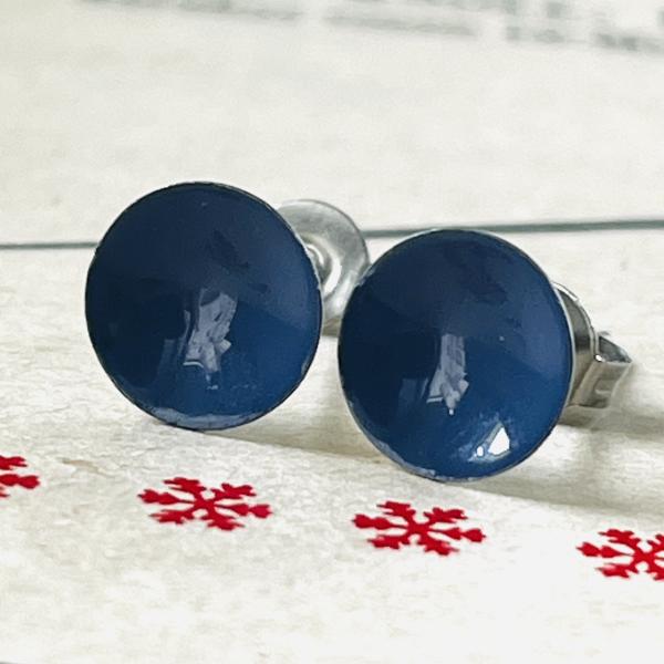Ohrstecker uni jeans-blau