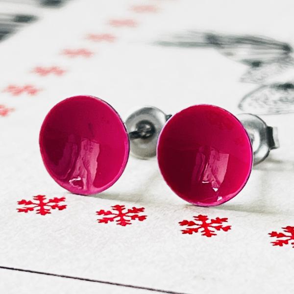 Ohrstecker uni fuchsia