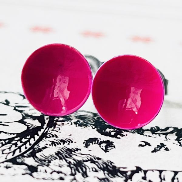 Ohrstecker uni fuchsia