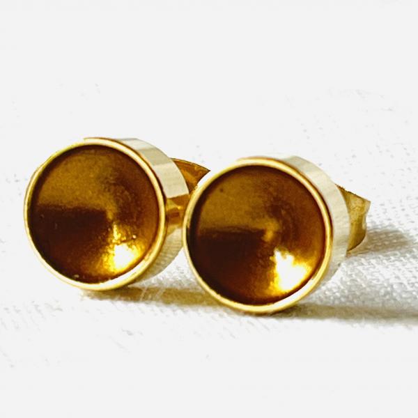 Gold Plated Stud Earrings – Shimmering gold inside