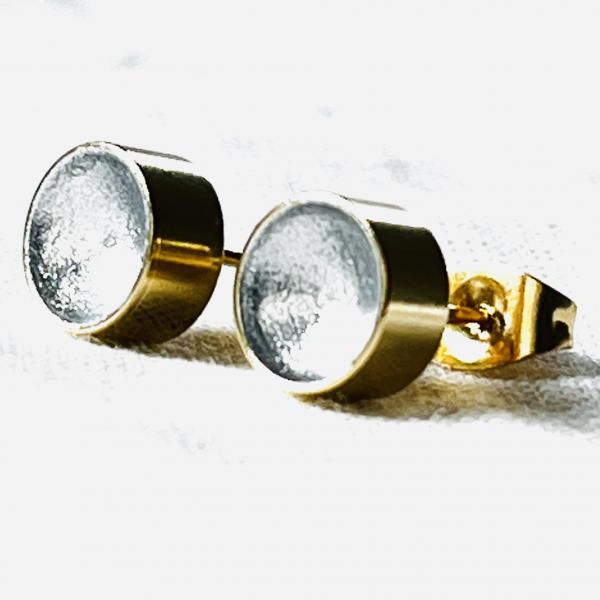 Ohrstecker  innen silber - aussen gold