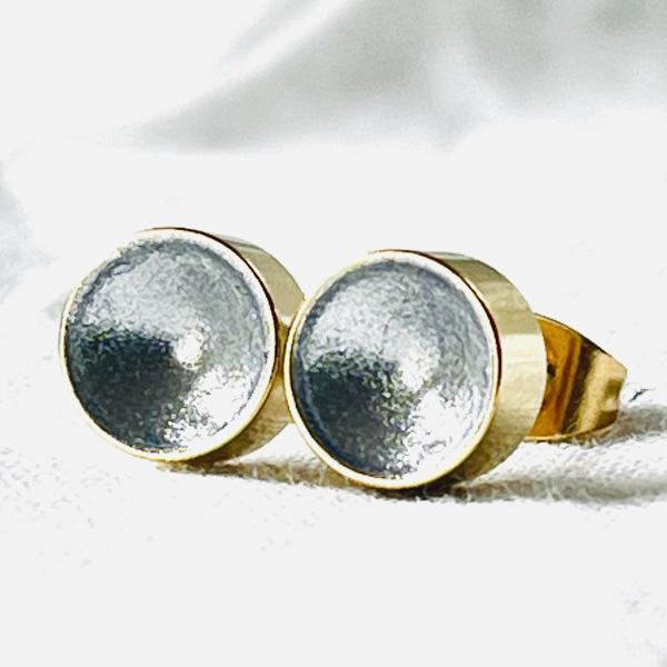 Ohrstecker  innen silber - aussen gold