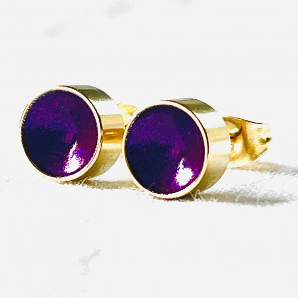 Ohrstecker  innen violett - aussen gold
