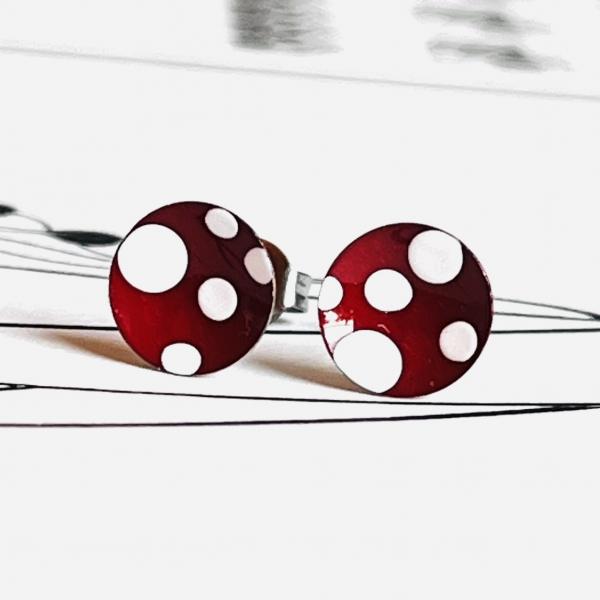 Ohrstecker Punkte rot