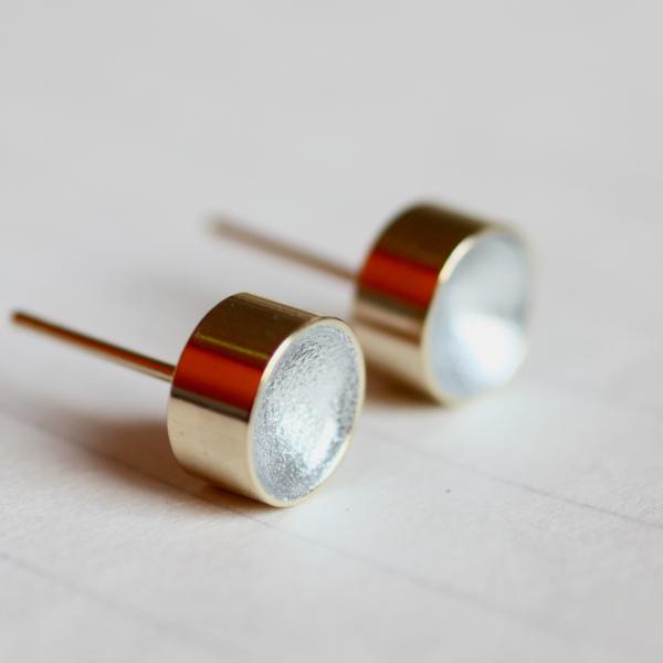 Funkel Schalen - Ohrstecker in gold silber