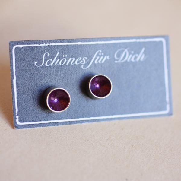 Funkel Schalen - Ohrstecker in gold violett