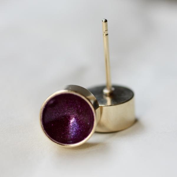 Funkel Schalen - Ohrstecker in gold violett