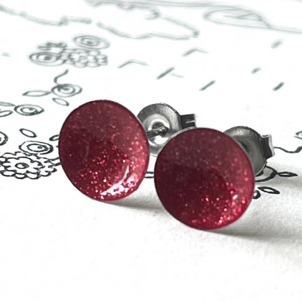 Ohrstecker glitzer rot