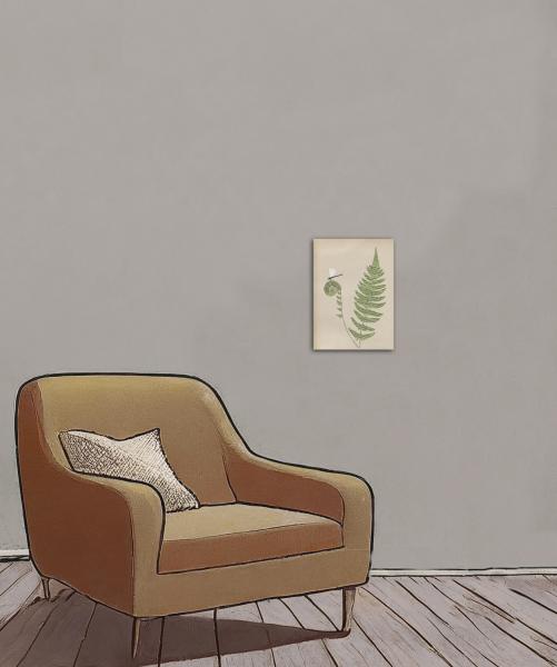 Libelle und Farn - A4 Print Kunstdruck Poster auf Karton