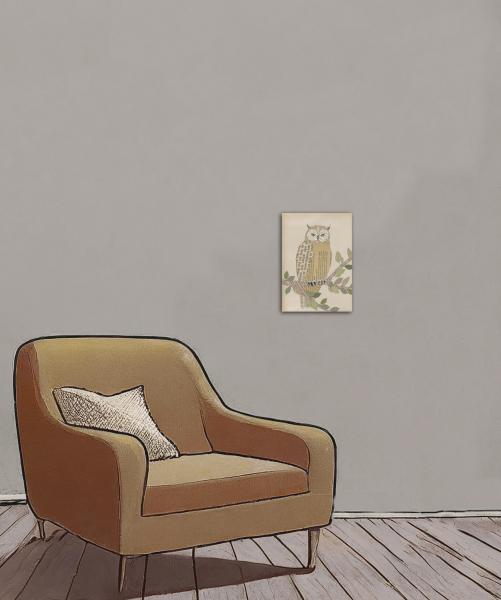 Owl - print poster art print A4 on cardboard - Kopie