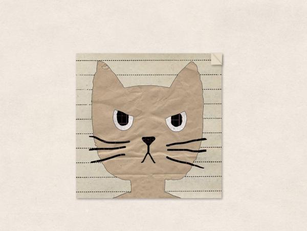 quadratischer Aufkleber : Katze