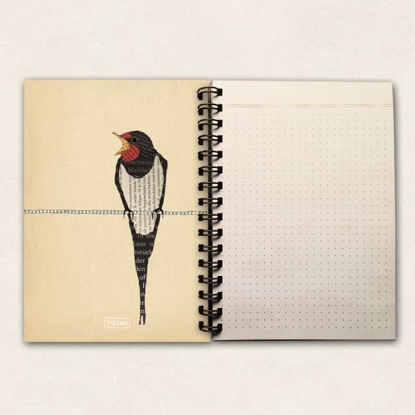 fettes Notizbuch - zwei Schwalben