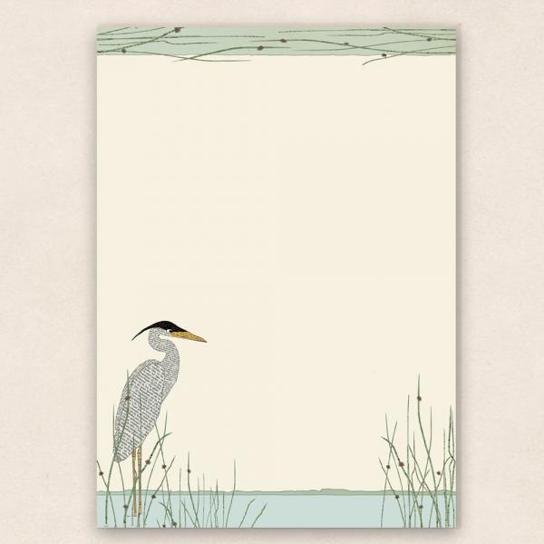 A4 Briefpapier - Block Reiher