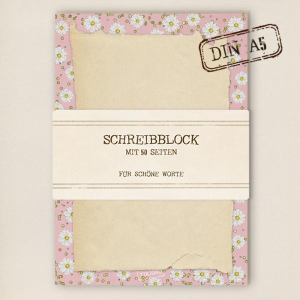A5 Schreibblock - Gänseblümchen