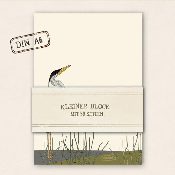 DIN A6 Notizblock - Reiher