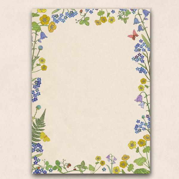 A4 Briefpapier - Block Wiese