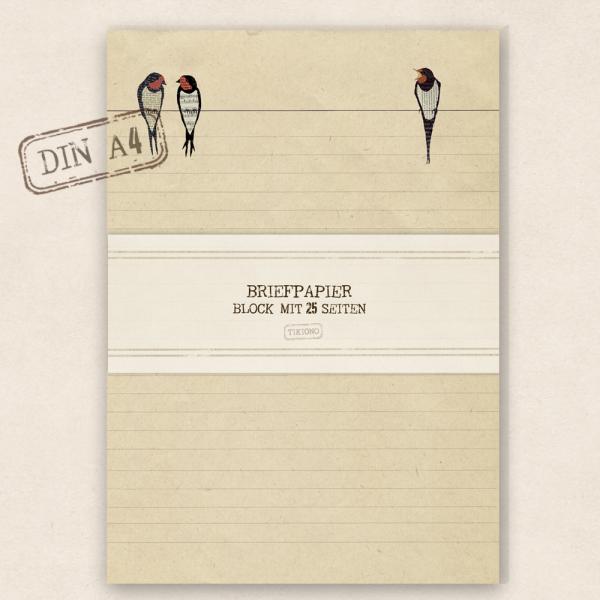 A4 Briefpapier - Rauchschwalben