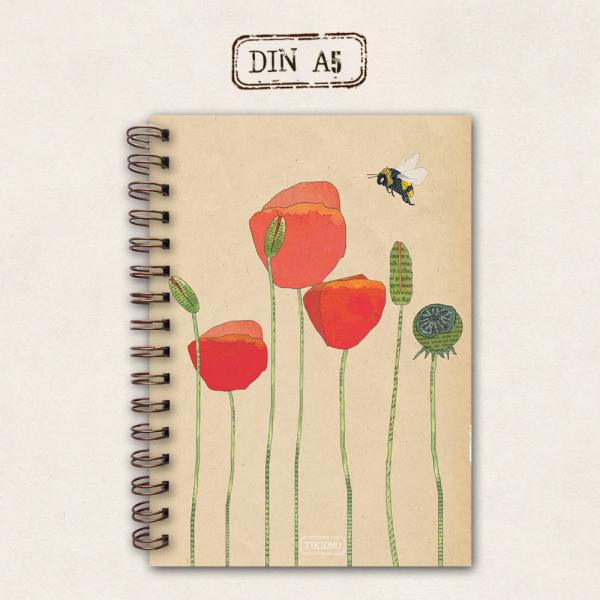 fettes Notizbuch - Mohn
