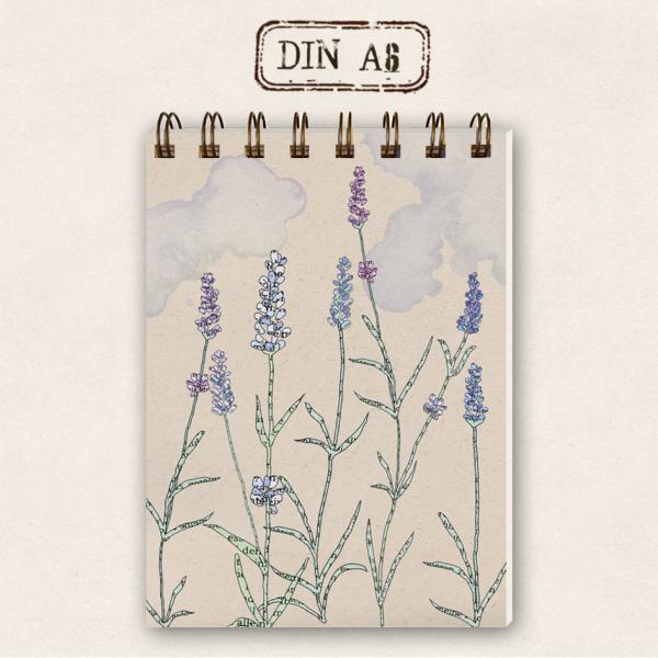 Skizzenblock Notizbuch DIN A6 - Lavendel