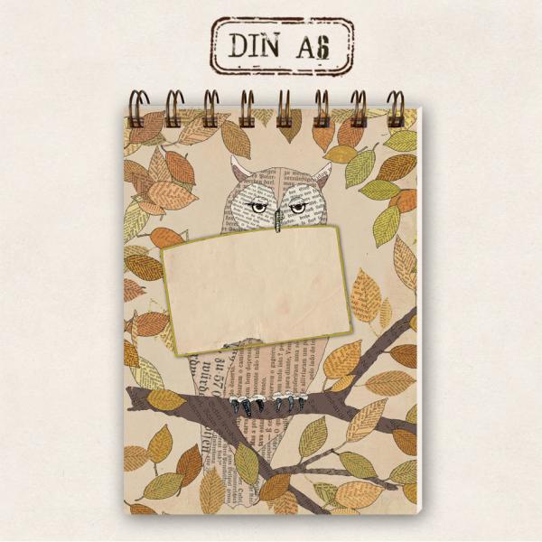 Skizzenblock Notizbuch DIN A6 - Eule