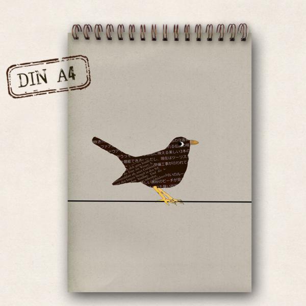 DIN A4 Buch Amsel - Bindung oben