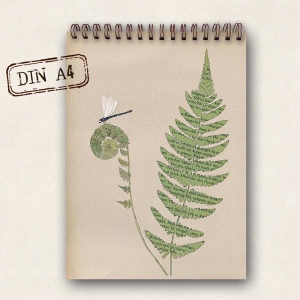 DIN A4 Buch Farn - Bindung oben