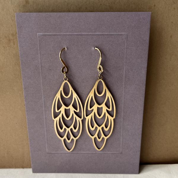 Gold-Plated Stainless Steel Earrings – Geometric Wing Shape