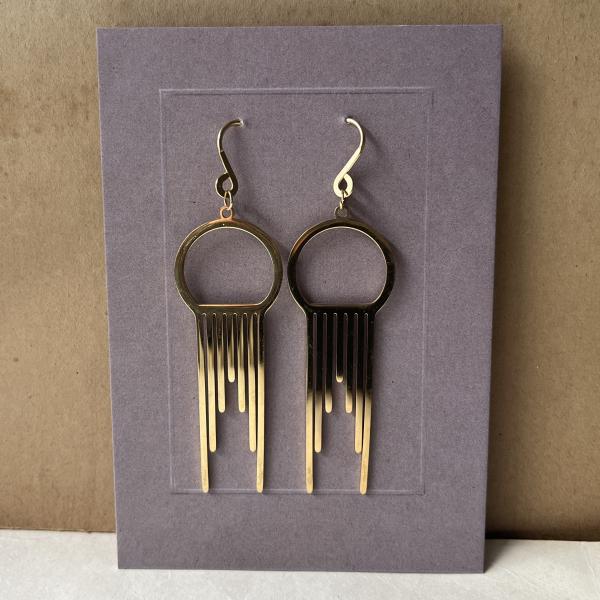 vergoldete Edelstahl-Ohrhänger – filigranes, geometrisches Design - Makramee-Kreis