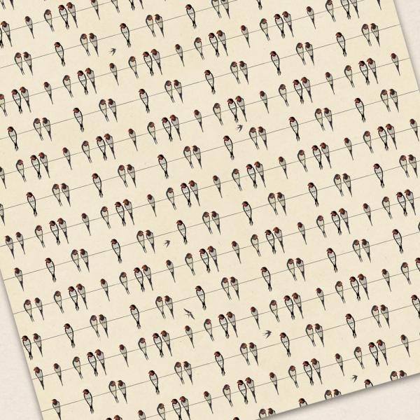 Geschenkpapier Rauchschwalben – Geschenkpapier mit Vogelmotiv