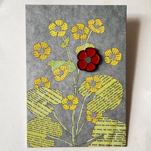 Blume - Ansteck-Pin auf großer Karte