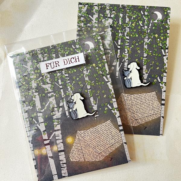 Cat and Dog – Enamel Pin on Large Card