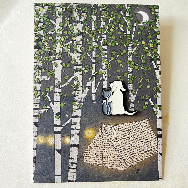 Cat and Dog – Enamel Pin on Large Card