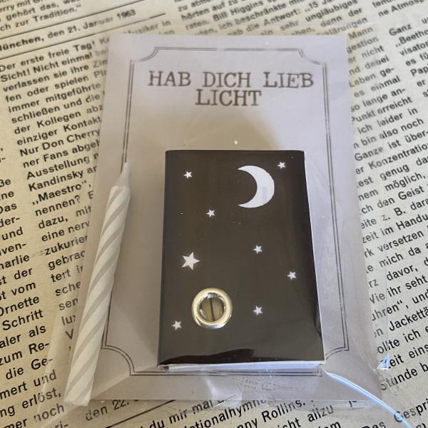 Schachtellicht Mond und Sterne
