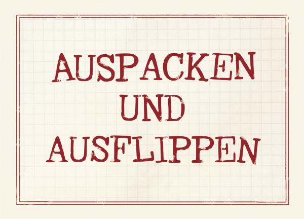 XL Aufkleber : Auspacken - Ausflippen