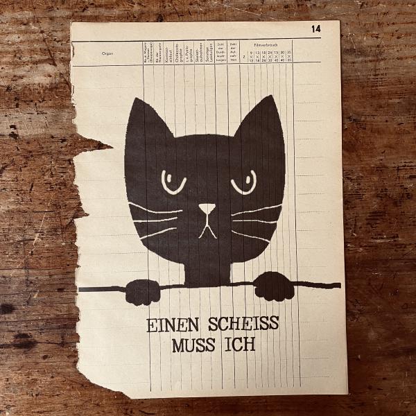 böse Katze – limitierter Druck – Din A4 - einen Scheiss muss ich